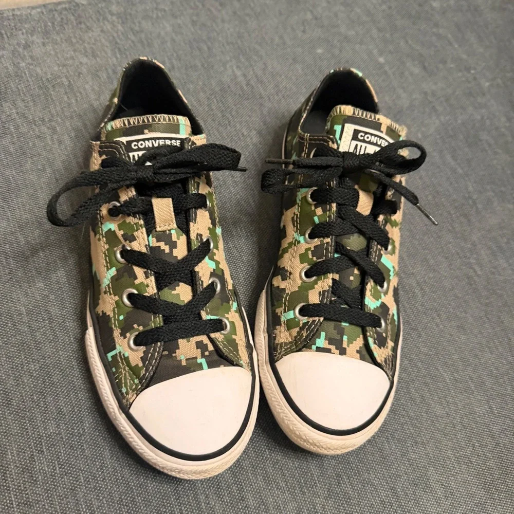Converse Chuck Taylor All Star Digital Camo Low Top Sneakers Green Teal Tan
